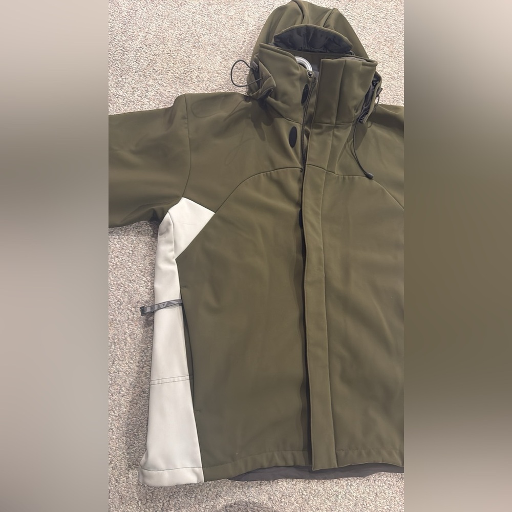 Salomon Clima Pro Men’s Ski Jacket Olive/White Size L Waterproof - Picture 15 of 15